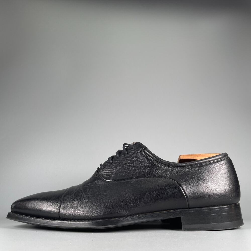 Magnanni Federico 12654 Men’s 11.5D Black Leather Cap Toe Oxfords Dress Shoe EUC